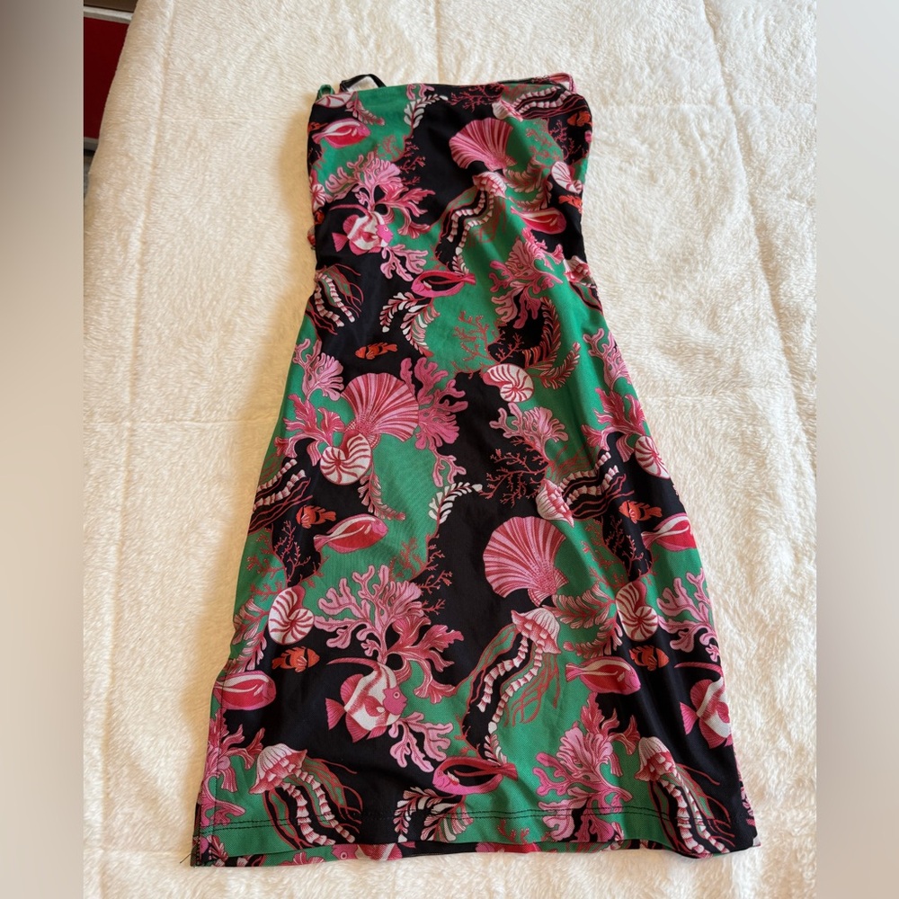 Colorful Sea Life Print Dress